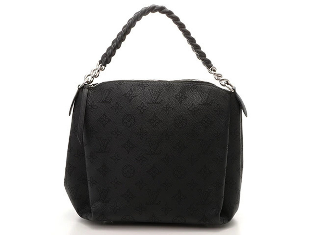 LOUIS VUITTON Monogram Bag Babylon Chain Shoulder Mahina Noir Black